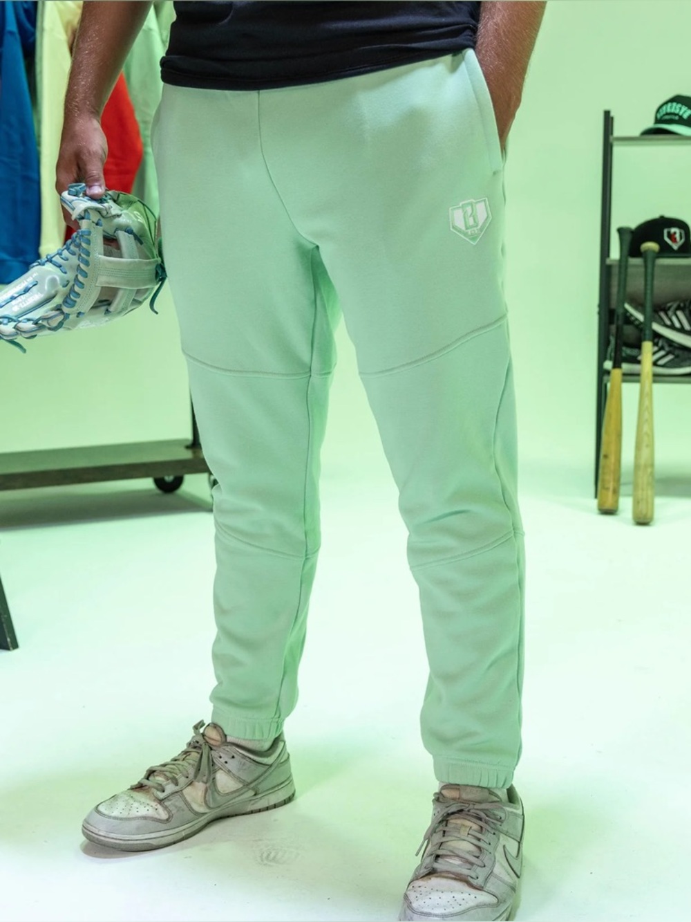 Baseball Lifestyle 101 boys Performance Jogger Pants - Mint Green